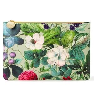 Floral Summer Spring Mini purse makeup bag yellow satin ipsy green blue white